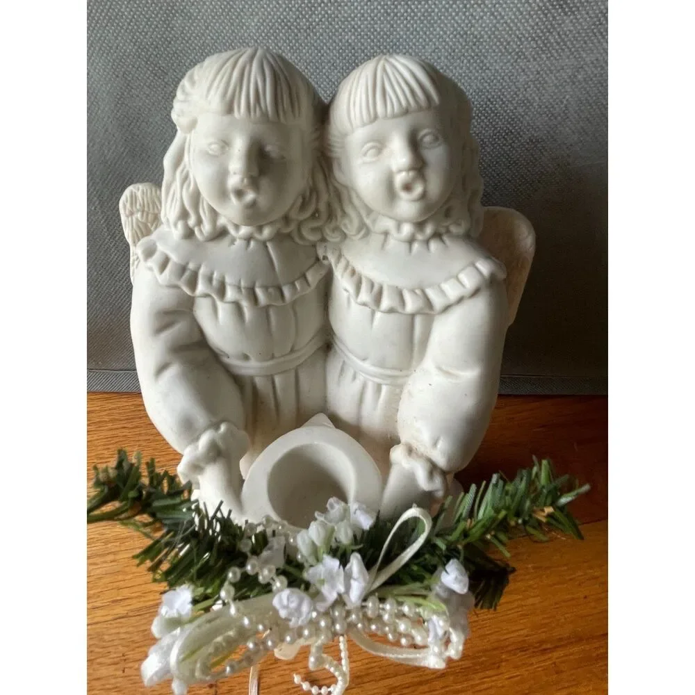 Vintage 1997 Angel Choir Candle Holder 9